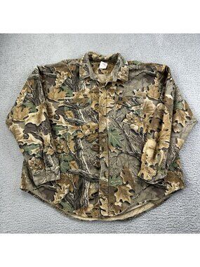 Codet Button Down Long Sleeve Camo Mens Shirt Size 3XL USA Thick